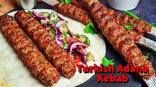 Homemade Turkish Adana Kebab Recipe  Adana Kebab With Homemade BBQ Skewers  Turkish Kebab [upl. by Linad]