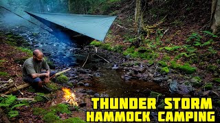 Hammock Camping In A Thunderstorm  Heavy Rain [upl. by Jewelle]