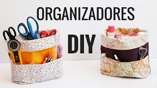 DIY ORGANIZADORES  Cómo hacer bolsas de tela organizadoras [upl. by Drofnelg]