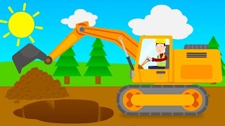 Build A Digger  Digger Parts For Children  Toddler Fun Learning [upl. by Trinee]