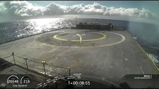 SpaceX rocket misses drone ship during landing attempt [upl. by Ppik]