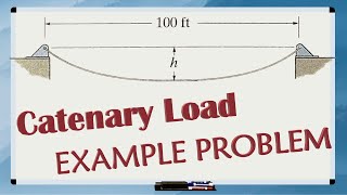 CATENARY LOAD freehanging cable EXAMPLE PROBLEM  Equations Included and Process Explained [upl. by Attenol]