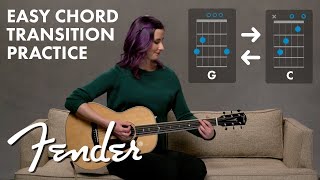 How To Transition Between G  C Chords  Major Chords  Fender [upl. by Lakym]