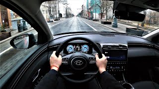 2021 Hyundai Tucson Premium 16 TGDI 150hp 48V MildHybrid  POV Test Drive fuel consumption [upl. by Nomelc]