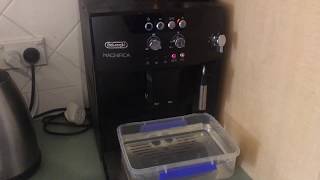 How to descale a Delonghi Magnifica Coffee Machine ESAM0411X [upl. by Mimi]