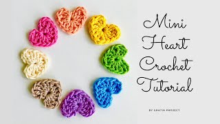 Mini Heart Crochet Tutorial [upl. by Finnigan]