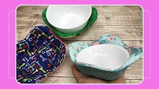 How to Sew a Bowl Cozy with Crafty Gemini [upl. by Nwahsuq]