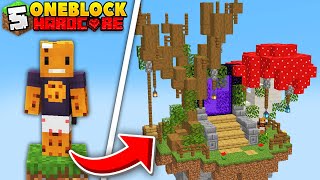 I Explored the NETHER on ONE BLOCK Minecraft [upl. by Fowler670]