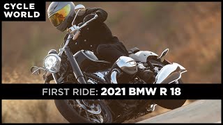 2021 BMW R 18 First Ride [upl. by Aicirtap]