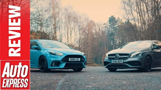 Ford Focus RS vs MercedesAMG A 45 huge hyper hatch showdown [upl. by Richardo278]