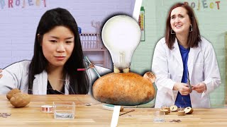 Adults Try Kids Potato Light Science Experiment [upl. by Hartley]