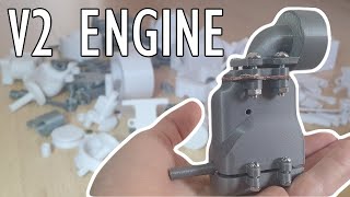 3D Printed Compressed Air Engine V2 [upl. by Ahsiatal]