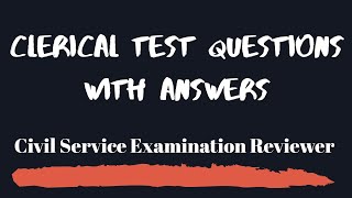 Clerical Test Questions  Civil Service Reviewer 2022 [upl. by Devinna]