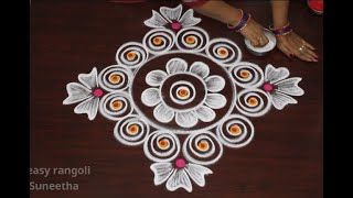 New Year 2021 kolam designs  Easy n Simple rangoli by Suneetha  Sankranthi amp Pongal muggulu [upl. by Madalena]