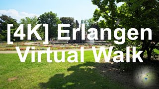 4K Erlangen  Germany  Virtual Walking Tour Through the City Center [upl. by Michey]