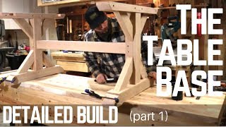 How To Build A Farmhouse Trestle Table Base  Detailed Version  Woodworking  Make [upl. by Sauer]