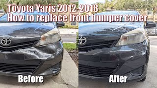 How to replace Toyota Yaris 20122018  Front bumper cover [upl. by Lihka]