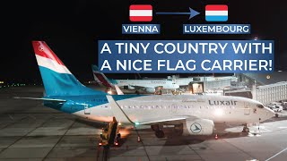 TRIPREPORT  Luxair ECONOMY  Vienna  Luxembourg  Boeing 737700 [upl. by Akaenahs]