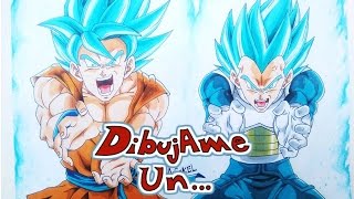 Como dibujar a GOKU Y VEGETA SUPER SAIYAN BLUE HOW TO DRAW GOKU amp VEGETA  DRAGON BALL SUPER [upl. by Sofer]