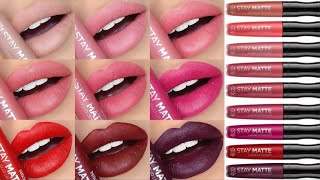 RIMMEL STAY MATTE LIQUID LIPSTICKS SWATCHES amp REVIEW  ALL 14 SHADES [upl. by Law]