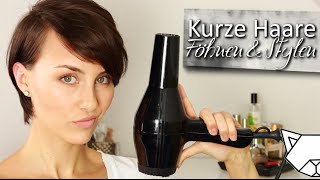 Kurze HaarePixie  Föhnen amp Stylen [upl. by Lathe161]