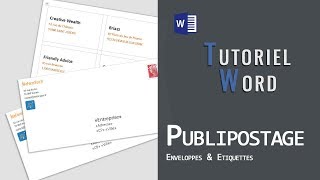 Word  Publipostage  Enveloppes amp Etiquettes [upl. by Eecak336]