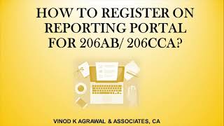 STEPS TO REGISTER ON REPORTING PORTAL FOR 206AB amp 206CCA  NEW INCOMETAX PORTAL [upl. by Daub481]