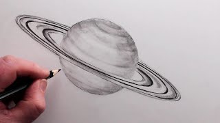 How to Draw Saturn Tonal Pencil Drawing [upl. by Lucy7]