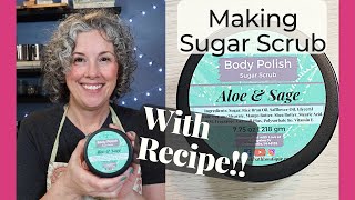 How to a Made Nourishing Emulsified Sugar Scrub  with Free Recipe [upl. by Nnyla]