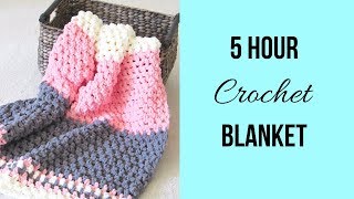 5 Hour Crochet Blanket Fast and Easy [upl. by Anwaf]