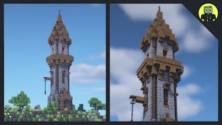 How To Build A Tower In Minecraft Easy Tutorial 2021 [upl. by Ttirrem]