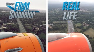 Microsoft Flight Simulator FS2020 vs Real Life  Landing in Gatwick UK [upl. by Nahgen]