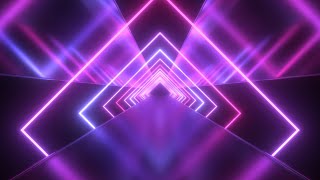 Future Neon Laser Squares with Ultraviolet Light Tunnel Reflections 4K VJ Loop Moving Background [upl. by Ibrik]