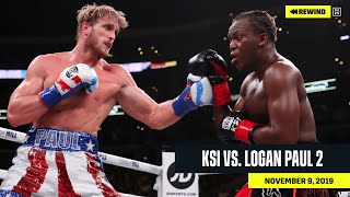 FULL FIGHT  KSI vs Logan Paul 2 DAZN REWIND [upl. by Leizo404]