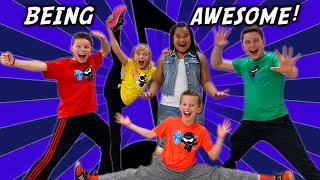 Being Awesome Ninja Kidz Music Video Lyrics [upl. by Ydnis]