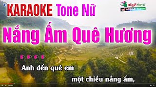 Nắng Ấm Quê Hương Karaoke Tone Nữ  Bản Chuẩn 2020  Nhạc Sống Thanh Ngân [upl. by Jerrome]