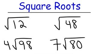 How To Simplify Square Roots [upl. by Zosima143]