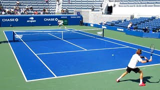 Andrey Rublev EXPLOSIVE Forehand  USO Court Level Practice w Nicolás Jarry [upl. by Elspet26]