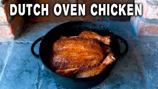 Dutch Oven Whole Roast Chicken  Cooking With Fire [upl. by Oileve]