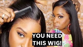 Most Realistic Beginner Friendly Glueless Full Lace Wig  No Baby Hair Yaki Straight  My First Wig [upl. by Wilhelm569]