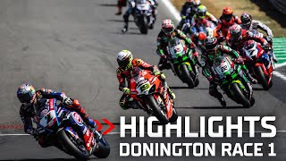 WorldSBK Race 1 Highlights  2022 UK Round [upl. by Mogerly85]