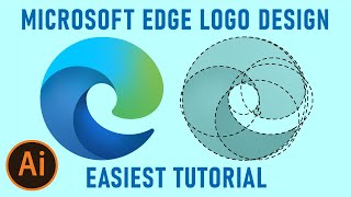 Easily Design Microsoft Edge Logo  Illustrator Logo Design Tutorial [upl. by Airoled]