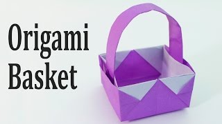 Origami Easter Basket Tutorial Traditional [upl. by Tearle]