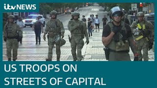 US military deploys across Washington amid protests  ITV News [upl. by Riabuz896]