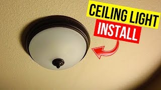 How To Install Ceiling Mount Light Fixture Jonny DIY [upl. by Ellehcin]