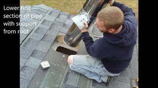 Install Woodstove amp Chimney through a Cathedral Ceiling [upl. by Aldwon]