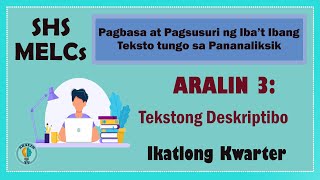 Aralin 3 Tekstong Deskriptibo SHS Grade 11 MELCs Ver2 [upl. by Lebazi]