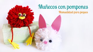 Muñecos con pompones manualidades fáciles para peques [upl. by Haym]