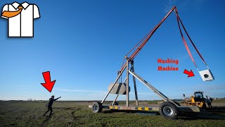 MASSIVE TrebuchetCatapult First Test [upl. by Aiuhsoj]