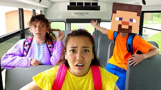 DIY Halloween Costumes on School Bus  Ellie Sparkles Show [upl. by Batsheva]